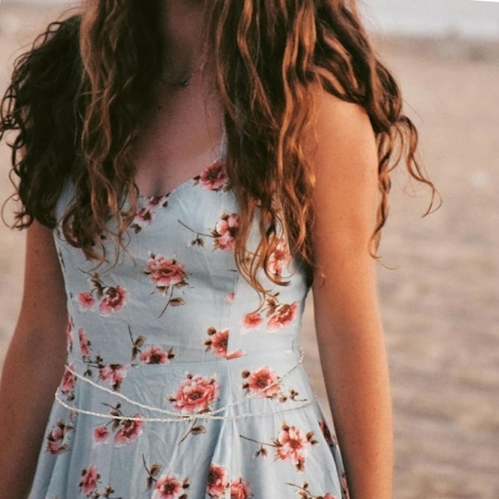 Forever 21 Light Blue Floral Dress